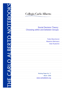 Social Decision Theory - Collegio Carlo Alberto