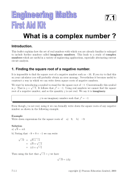 7.1 What is a complex number ?