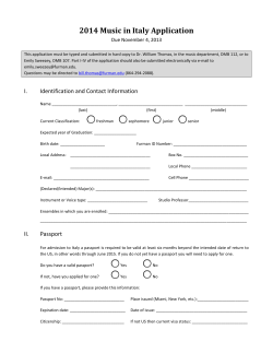 2014 Music in Italy Application