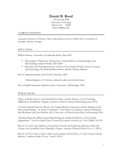 Daniel B. Rood - UGA | History Department
