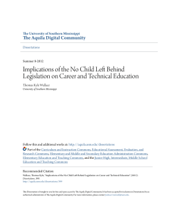 Implications of the No Child Left Behind Legislation on Career and