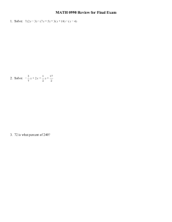 MATH 0970 Review for Final Exam