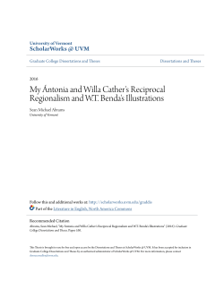 My &Aacute;ntonia and Willa Cather`s Reciprocal Regionalism and W.T.