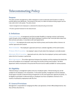 Telecommuting Policy - Challenge For Sustainability