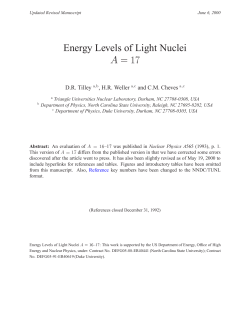A = 17 - Triangle Universities Nuclear Laboratory
