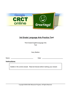 3rd Grade Language Arts Practice Test