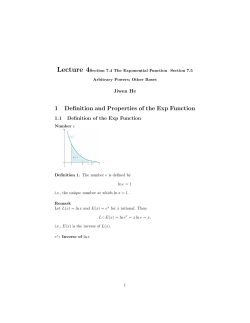 1 Definition and Properties of the Exp Function