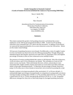 Gender Inequality in Cinematic Content