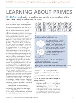 learning about primes