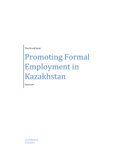 Promoting Formal Employment in Kazakhstan