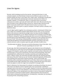 Lines for Agnes - Contemporary British Painting