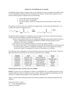 SYNTHESIS OF AN ESTER