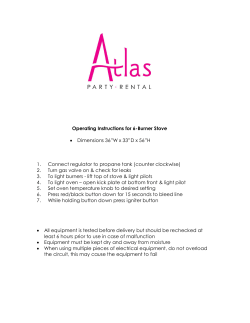 Operating Instructions for 6-Burner Stove &bull; Dimensions 36&rdquo;W x 33&rdquo;D