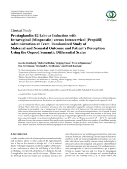 Prostaglandin E2 Labour Induction with Intravaginal (Minprostin