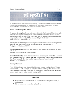 Sermon Discussion Guide 1-17-16 How to Earn the Respect of