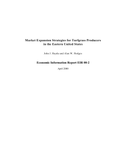 Market Expansion Strategies for Turfgrass Producers in the Eastern
