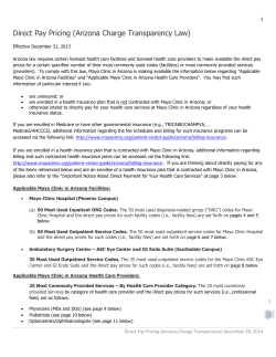 Direct Pay Pricing (Arizona Charge Transparency Law)