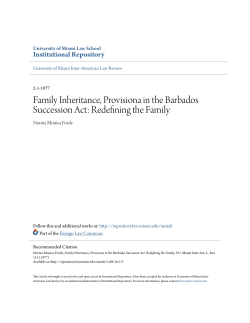 Family Inheritance, Provisiona in the Barbados Succession Act