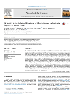 Air quality in the Industrial Heartland of Alberta, Canada and