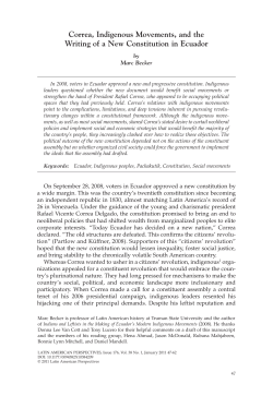 Correa, Indigenous Movements, and the Writing of a New