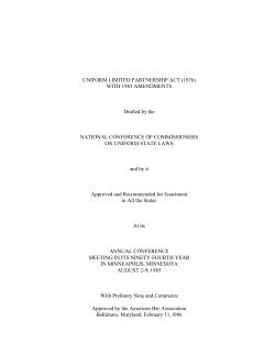 UNIFORM LIMITED PARTNERSHIP ACT (1976)