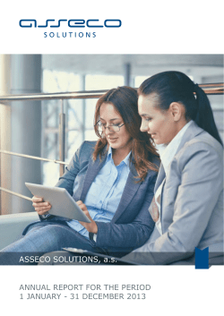 ASSECO SOLUTIONS, a.s. ANNUAL REpORT fOR ThE pERIOd 1