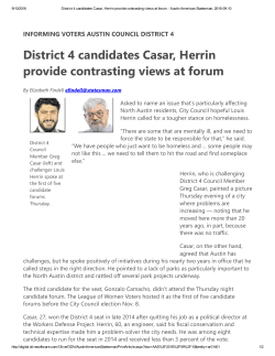 District 4 candidates Casar, Herrin provide contrasting views at forum
