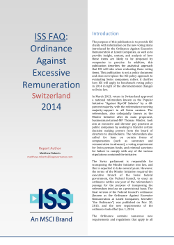 Ordinance Against Excessive Remuneration at Listed Companies