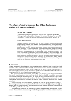 The effects of electric forces on dust lifting: Preliminary