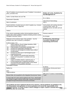 Sickle Cell Crisis - Nottingham University Hospitals NHS Trust