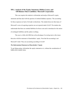 M9.1. Analysis of the Equity Statement, Hidden Losses, and Off