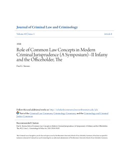 Role of Common Law Concepts in Modern Criminal Jurisprudence