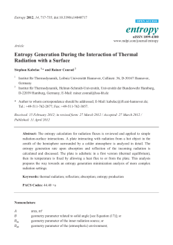 Entropy Generation During the Interaction of Thermal Radiation with