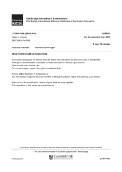 2015 Paper 4 Specimen Paper