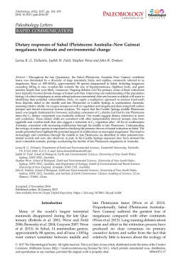 Dietary responses of Sahul (Pleistocene Australia