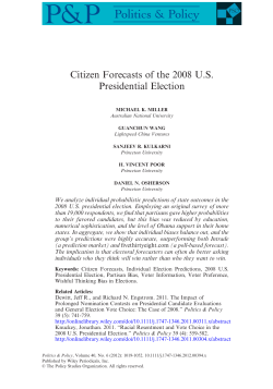 Citizen Forecasts of the 2008 US Presidential Election