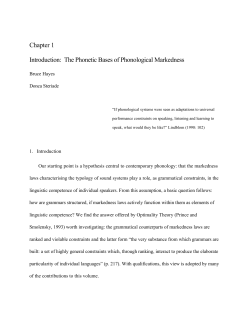The Phonetic Bases of Phonological Markedness