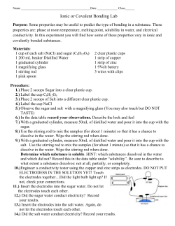 Ionic or Covalent Bonding Lab