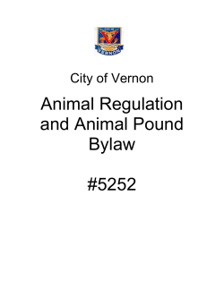 Animal Regulation and Animal Pound Bylaw