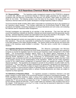 14.0 Hazardous Chemical Waste Management