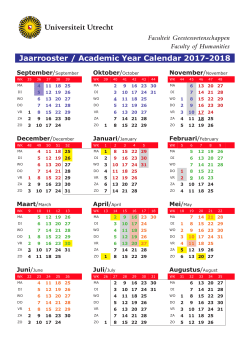 Jaarrooster / Academic Year Calendar 2017-2018