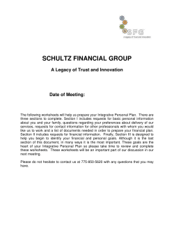 Section III. PERSONAL AND FINANCIAL GOALS