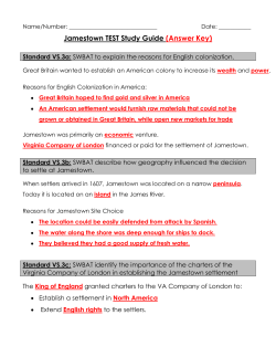 Jamestown TEST Study Guide (Answer Key)