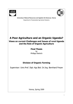 A Poor Agriculture and an Organic Uganda?