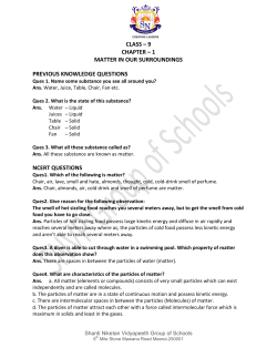 class &ndash; 9 chapter &ndash; 1 matter in our surroundings previous knowledge