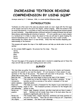increasing textbook reading comprehension by using sq3r
