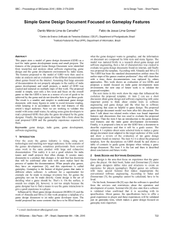 Simple Game Design Document Focused on Gameplay