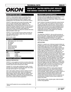 OKON W-1&trade; WATER REPELLENT SEALER FOR DENSE
