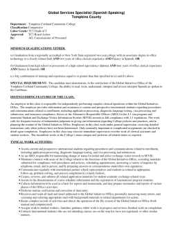 Global Services Specialist (Spanish Speaking) Tompkins County