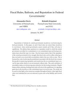 Fiscal Rules, Bailouts, and Reputation in Federal Governments&lowast;